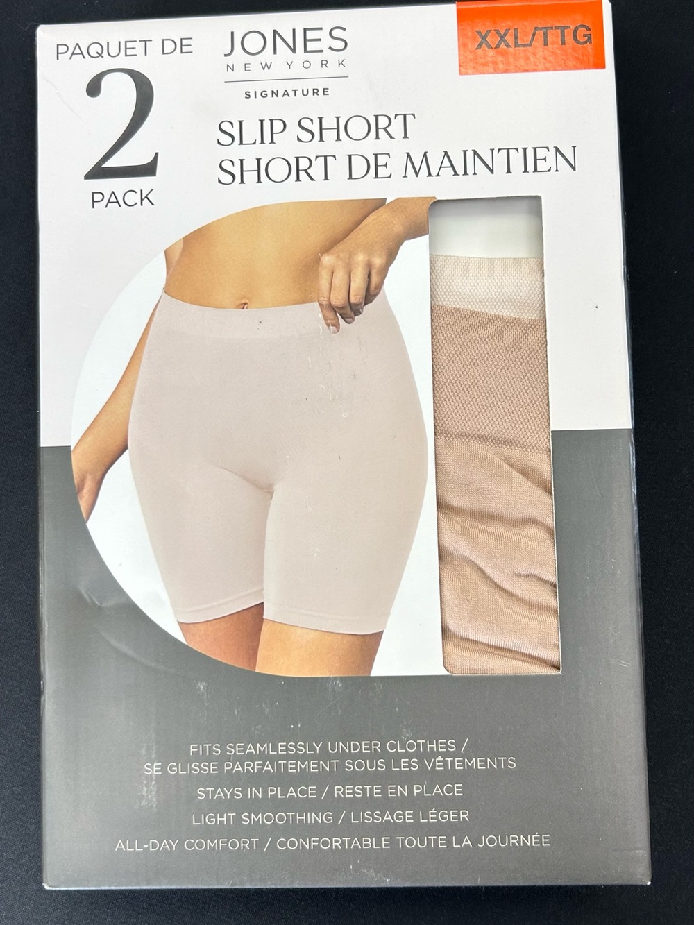 Jones New York Nude Slip Short 2-Pack - Beige/Light Nude